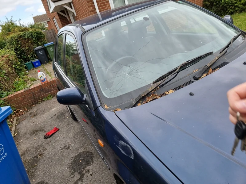 Vehicle before windshield replacement by ClearShield