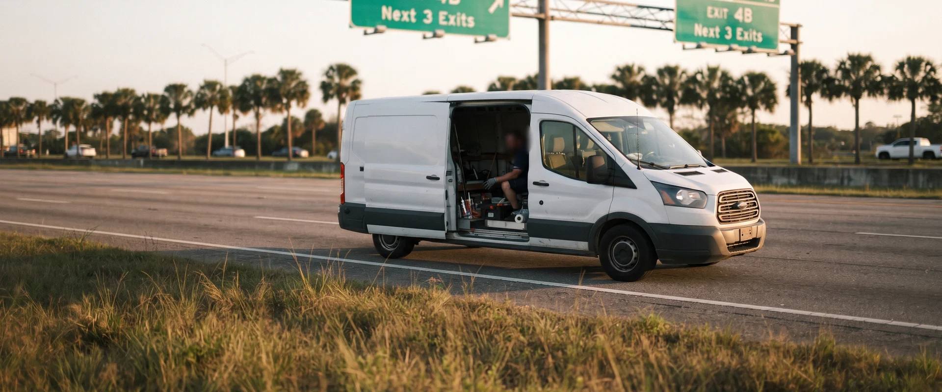 ClearShield mobile service van on a Florida interstate